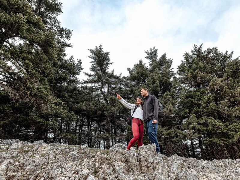 Young couple hiking at Ainos mountain F ZEEN KEFALONIA