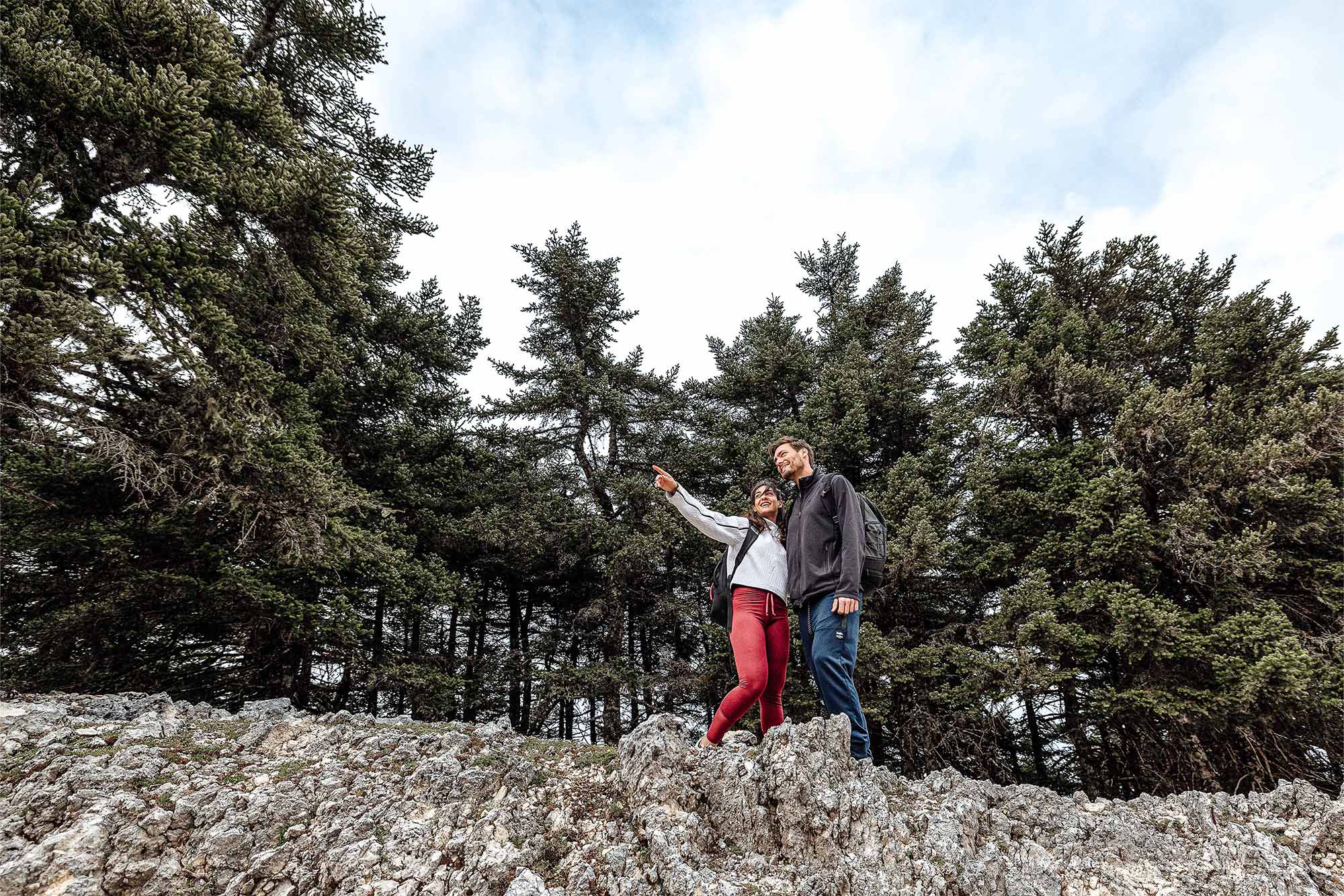 Young couple hiking at Ainos mountain F ZEEN KEFALONIA